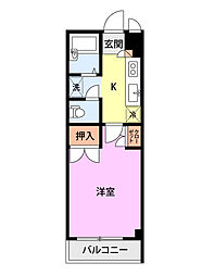 メゾンヒカリ 1Kの間取図画像