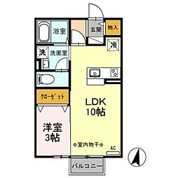 Towncourtながみね 1LDKの間取図画像