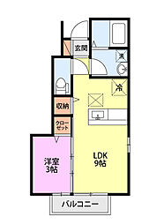 ロイヤルガーデン南城A 1LDKの間取図画像