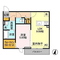 ルミナーレ 1LDKの間取図画像