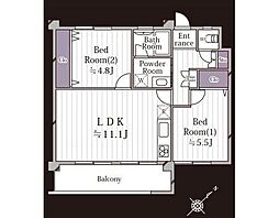 汐見台第二住宅3504 2LDKの間取図画像