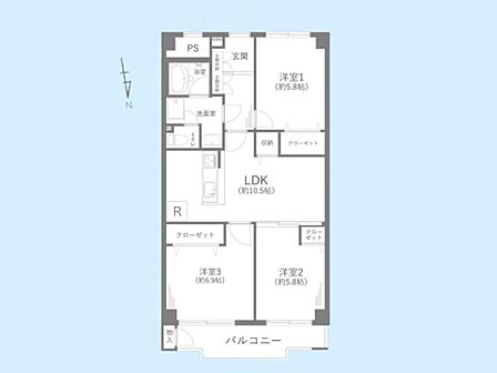 水回りがまとまり家事動線に優れた3LDKです♪