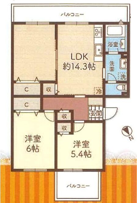 使い勝手の良い3LDKの間取りです