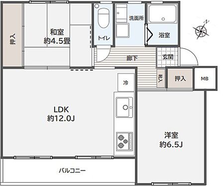 2LDK 間取り