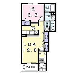 サンリット豊岡 1LDKの間取図画像