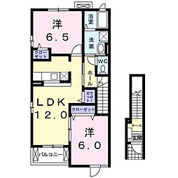 サンリット豊岡 2LDKの間取図画像