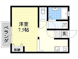法華津アパート ワンルームの間取図画像