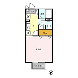 メゾンSK1 1Kの間取図画像