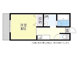 ラフォルテ城原 1Kの間取図画像