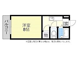 フラワーレジデンス 1Kの間取図画像