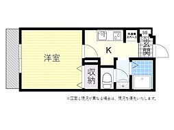 ファルコン王ノ瀬 1Kの間取図画像