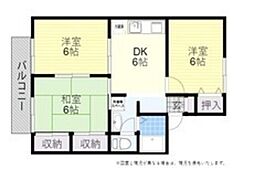 ジュネスさとう 3DKの間取図画像