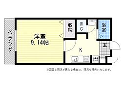 ファルコン王ノ瀬 1Kの間取図画像