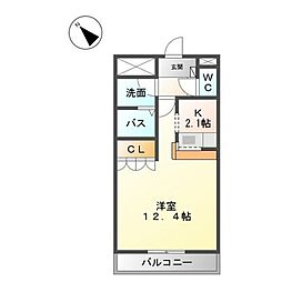 プランドールソフィア 1Kの間取図画像