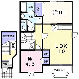 グローリアH 2LDKの間取図画像
