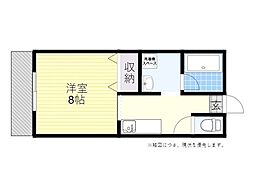 ラフォルテ城原 1Kの間取図画像