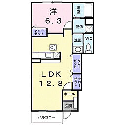 ベイサイドテラス2 1LDKの間取図画像