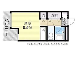 萱島ビル ワンルームの間取図画像