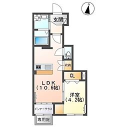 レコルト 1LDKの間取図画像