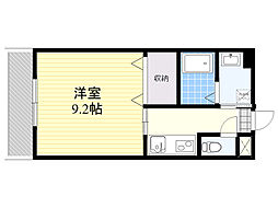 フレンディア2 1Kの間取図画像