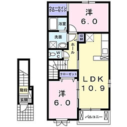 ベルマルシェE 2LDKの間取図画像