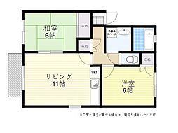 グランドゥールじゅんA 2LDKの間取図画像