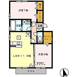 ポワール・MB 2LDKの間取図画像