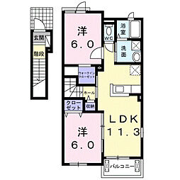 フィオーレ大村2 2LDKの間取図画像