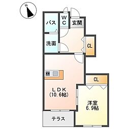 ピアクール 1LDKの間取図画像