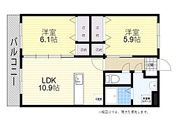 エクレール3 2LDKの間取図画像