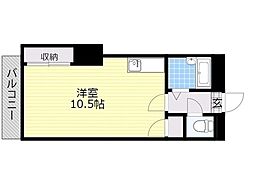 ヴィラ鶴崎 ワンルームの間取図画像