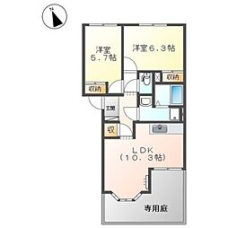 パサージュ 2LDKの間取図画像