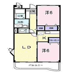 アルカンシェルサトウ 2LDKの間取図画像