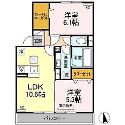 NAGISAB 2LDKの間取図画像