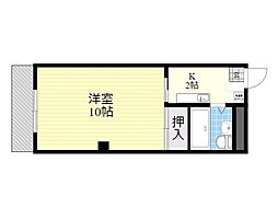 サンハイツ鶴崎 1Kの間取図画像