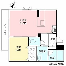 ShaMaison三川 1LDKの間取図画像