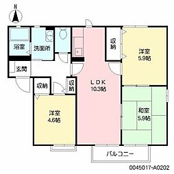 メルベーユ 3LDKの間取図画像