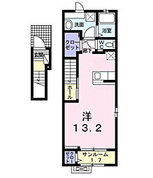 パークヒルズ鉄輪2 1Kの間取図画像