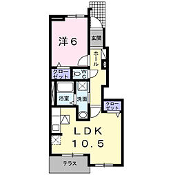 カーサブリランテ 1LDKの間取図画像