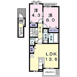 ベル・モア 2LDKの間取図画像