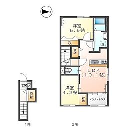 パルジェ別府 2LDKの間取図画像