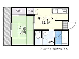 青山ビル 1DKの間取図画像