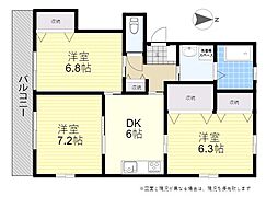 ハウシアワン 3DKの間取図画像