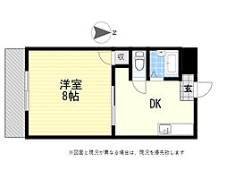 第5大分ユースコーポ 1DKの間取図画像