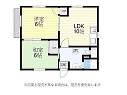 津末アパート堀の内B 2LDKの間取図画像