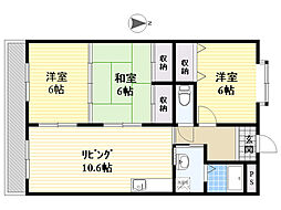アメニティー21南大分 3LDKの間取図画像