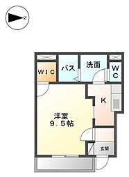 メイプルガーデン 1Kの間取図画像
