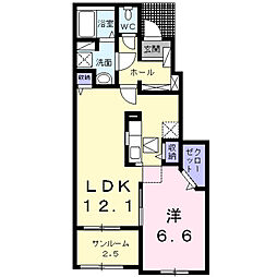 グレイス祇園G 1LDKの間取図画像