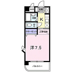 センチュリーK・I 1Kの間取図画像