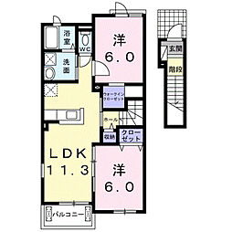 エテルノM・M1 2LDKの間取図画像